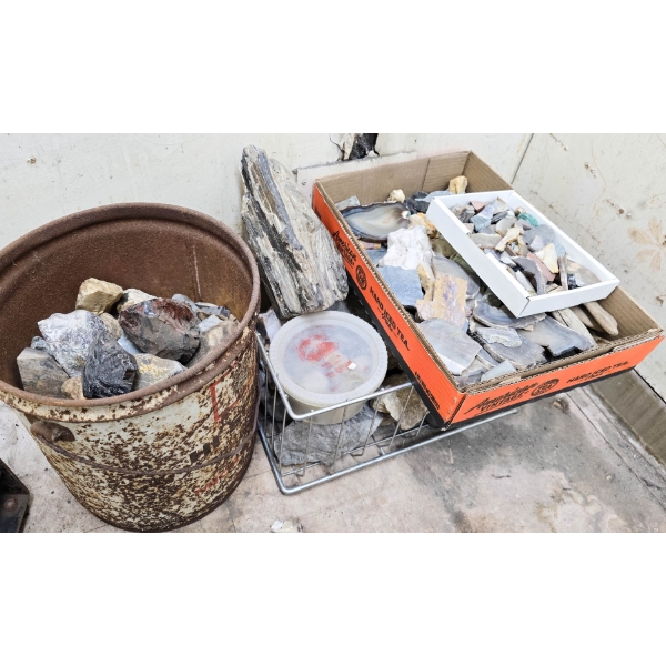 LARGE LOT OF ROCKS AND PETRIFIED WOOD