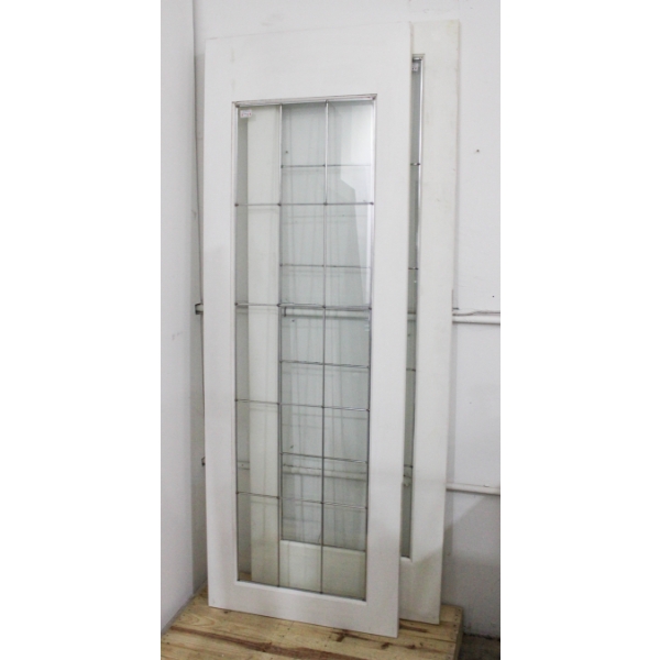 PAIR OF FRENCH DOORS W/ GLASS AND ZINC BARS