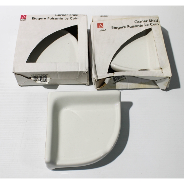 3 NEW DALTILE CORNER SHELF - SIZE APPROX. 5" X 6.5"