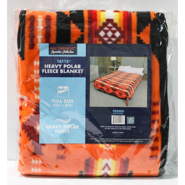 NEW NU TRENDZ POLAR FLEECE BLANKET - ORANGE
