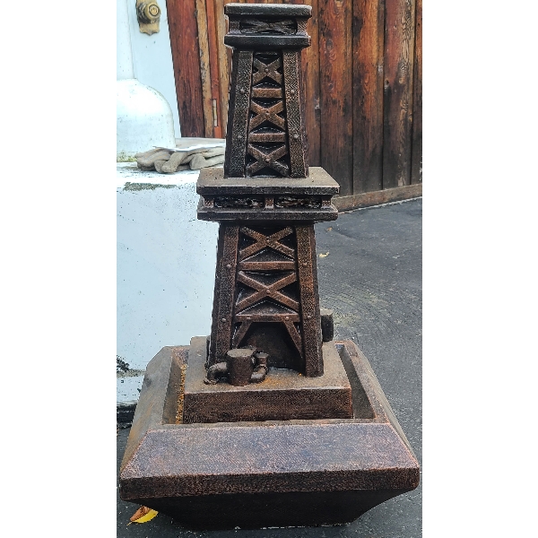 32" H OIL DERRICK CEMENT FOUNTAIN 