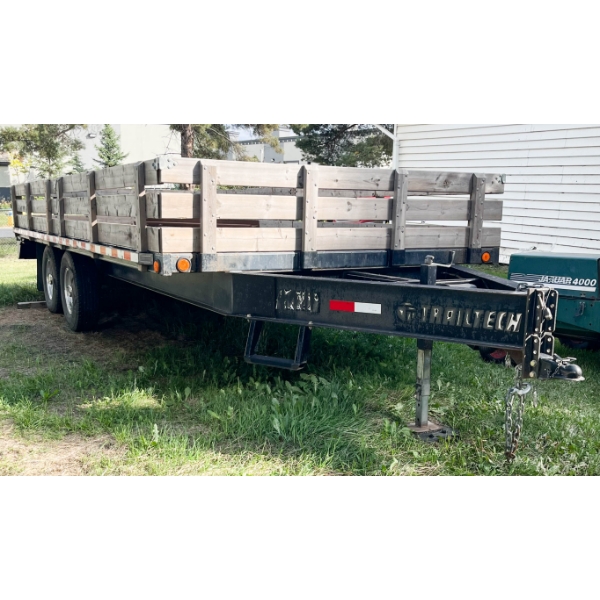 2002 TRAILTECH 20 FT FLAT DECK TRAILER W/ 20" SIDE RAILS