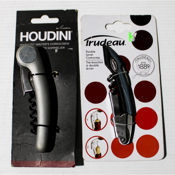 NEW MAGNETIC HOUDINI WAITER'S CORKSCREW & TRUDEAU 