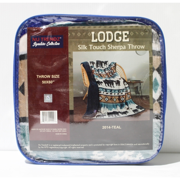 NEW NU TRENDZ SHERPA THROW BLANKET - TEAL