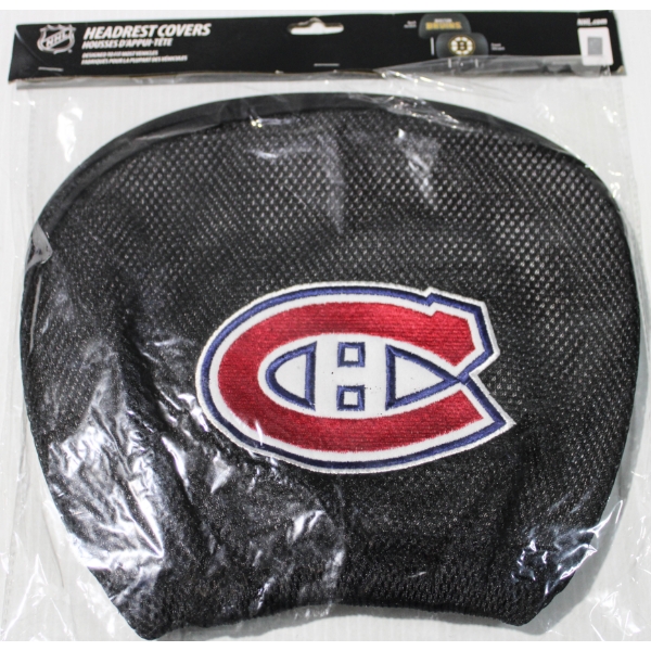 2 FANMATS NHL LICENSED HEADREST COVERS - MONTREAL CANADIENS