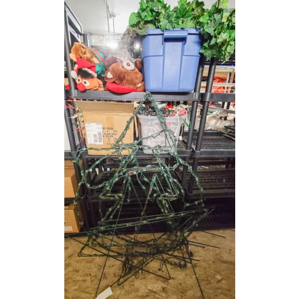 METAL CHRISTMAS LAWN DECORATIONS STRING LIGHTS ETC.