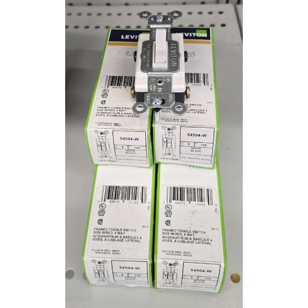 5 LEVITON 54504-W LIGHT SWITCHES
