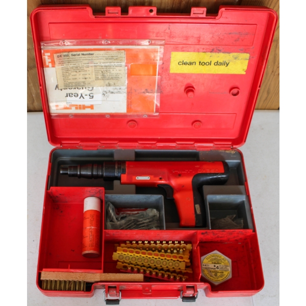 HILTI DX350 POWDER ACTUATED TOOL AND ACCESSORIES