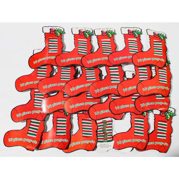 20+ X 16 NEW CHRISTMAS HOLIDAY PONY-O'S HAIR ELASTICS