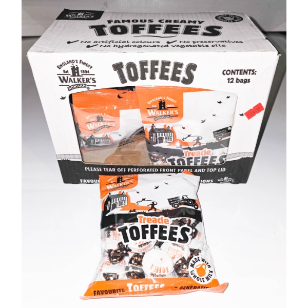 12 BAGS OF WALKERS, ENGLISH TOFFEE