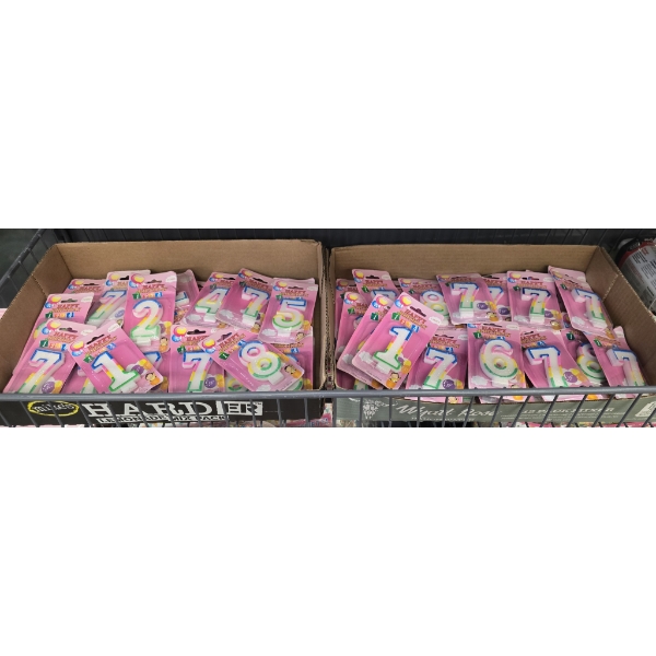 LARGE LOT OF NUMBER BIRTHDAY CANDLES