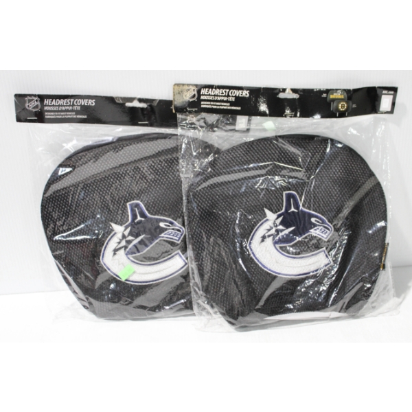 2 NEW NHL VANCOUVER CANUCKS HEADREST COVERS