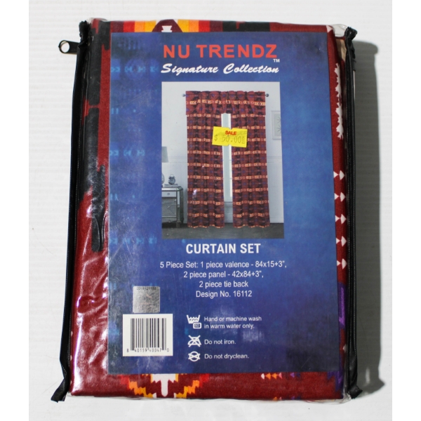 5PC NU TRENDZ CURTAIN SET - SOUTHWEST DESIGN 