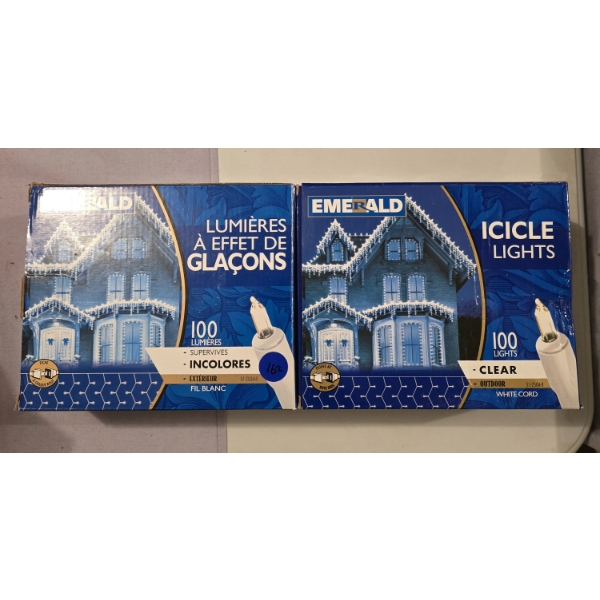 TWO BOXES EMERALD ICICLE LIGHTS