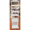 WHITE ROLLING RETAIL DISPLAY RACK W/ ADJUSTABLE SHELVES