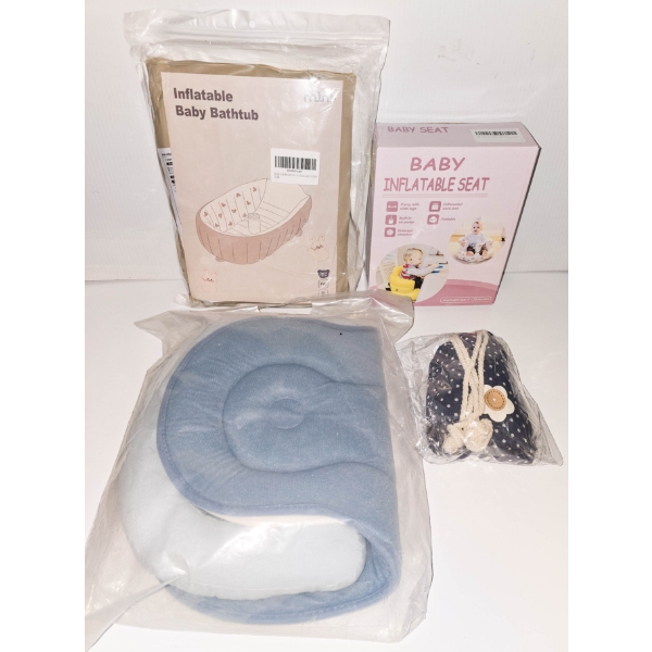 BABY GIFT SET INCL. BIB SET & INFLATABLE BABY SEAT & BATHTUB