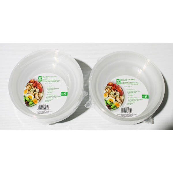 12 NEW 32OZ ROUND MEAL PREP CONTAINERS W/ LIDS