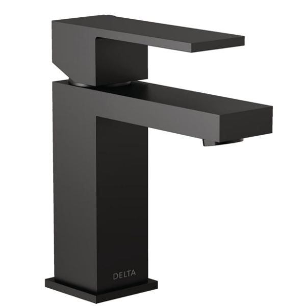 DELTA SINGLE HANDLE BATHROOM FAUCET - MATTE BLK
