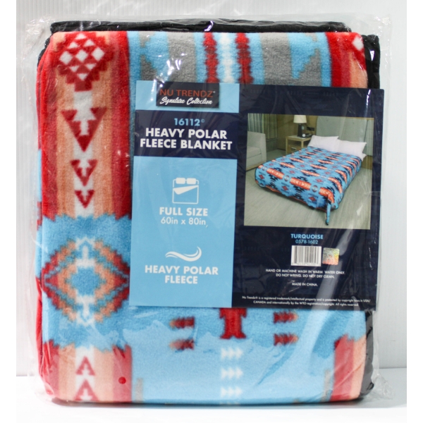 NEW NU TRENDZ POLAR FLEECE BLANKET - TURQUOISE (B)
