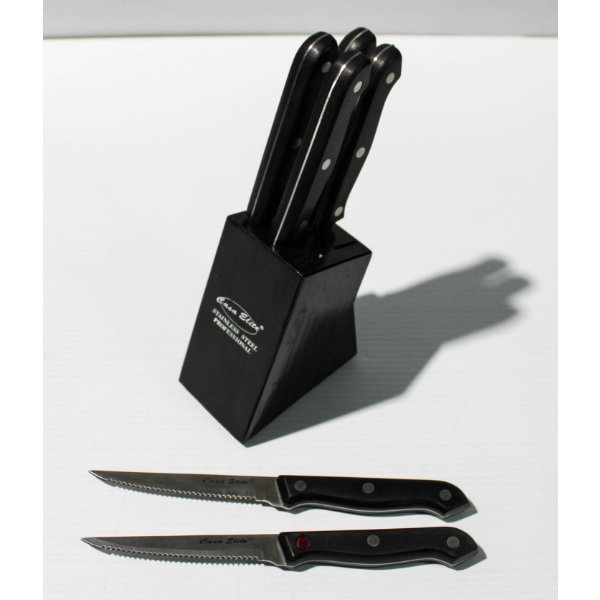 CASA ELITE STEAK KNIFE SET W/ KNIFE BLOCK