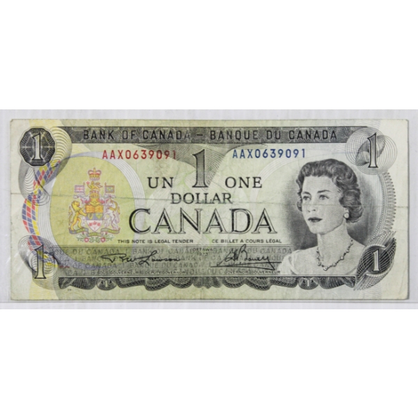 1973 CANADA $1 BANK NOTE