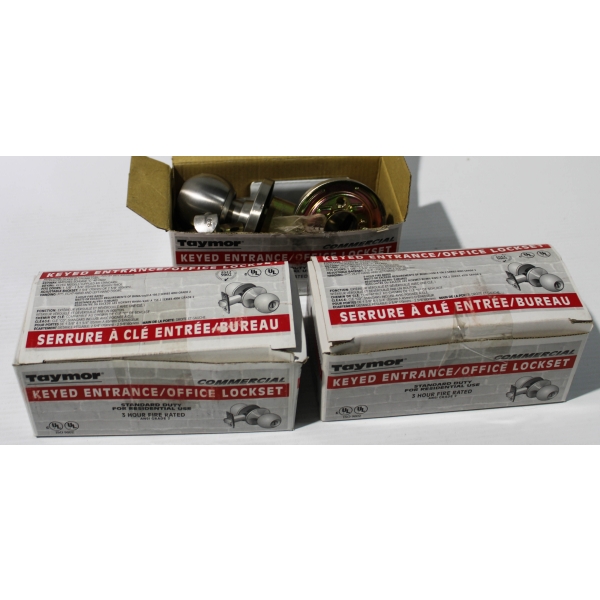 3 KEYED ENTRANCE OFFICE DOOR KNOB LOCK SETS