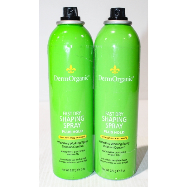 2 DERM ORGANIC HAIR PROD. FAST DRY SHAPING SPRAY + HOLD