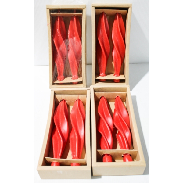 8 X 10" NEW SPIRAL CANDLES - RED