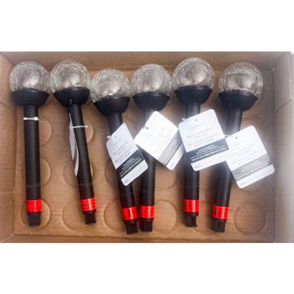 6 NEW MINI CRACKLE GLASS SOLAR LIGHTS