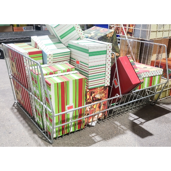 METAL DISPLAY BIN W/ ASST. GIFT BOXES