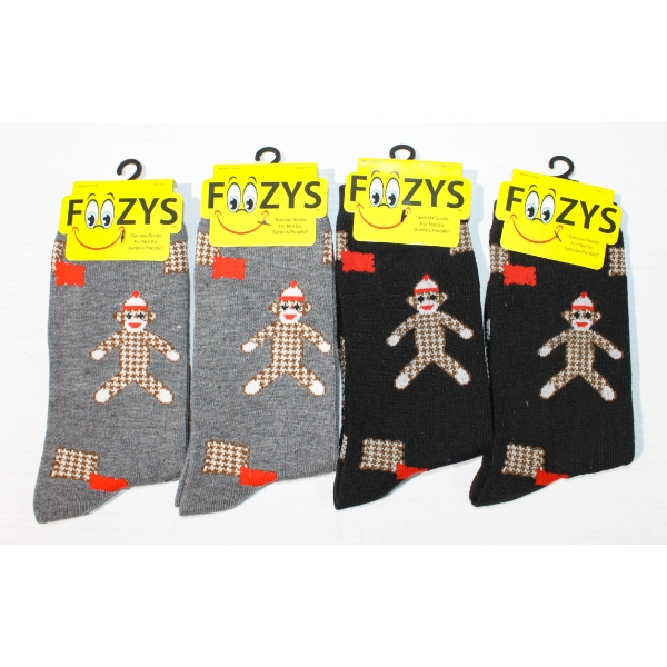 4PR NEW UNISEX FOOZYS SOCKS - RAGDOLL MONKEY