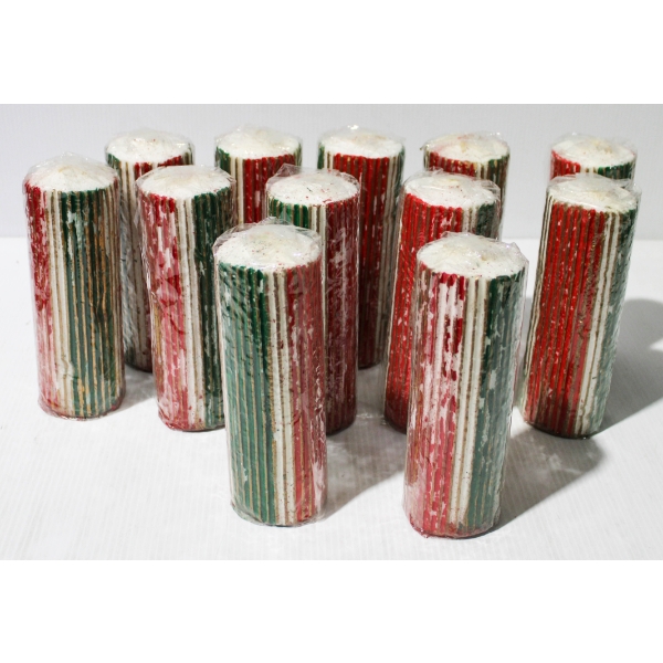 12 NEW COLORFUL CANDLES - SIZE 6"