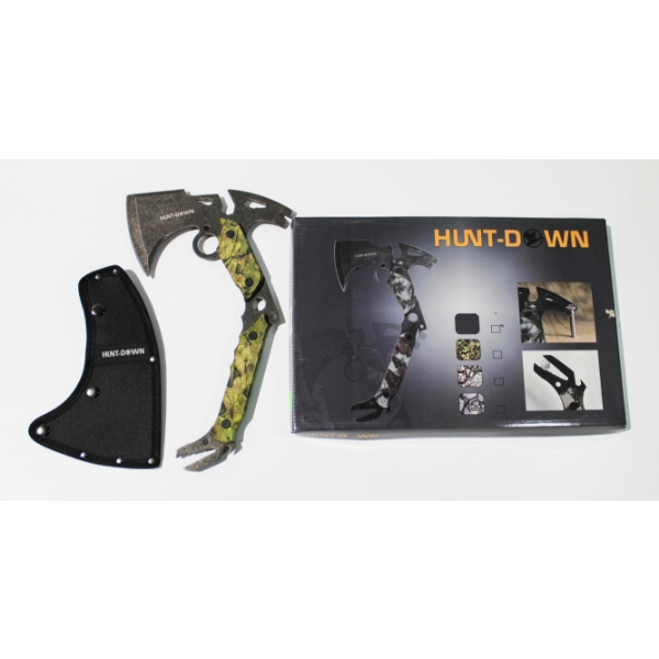 NEW 13" HUNT-DOWN HUNTING SURVIVAL AXE W/ SHEATH