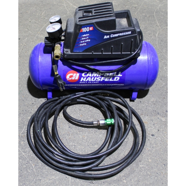 CAMPBELL HAUSFELD 3 GALLON AIR COMPRESSOR W/ HOSE