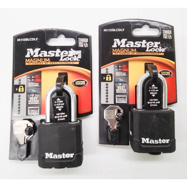2 NEW MASTER LOCK MAGNUM PADLOCKS