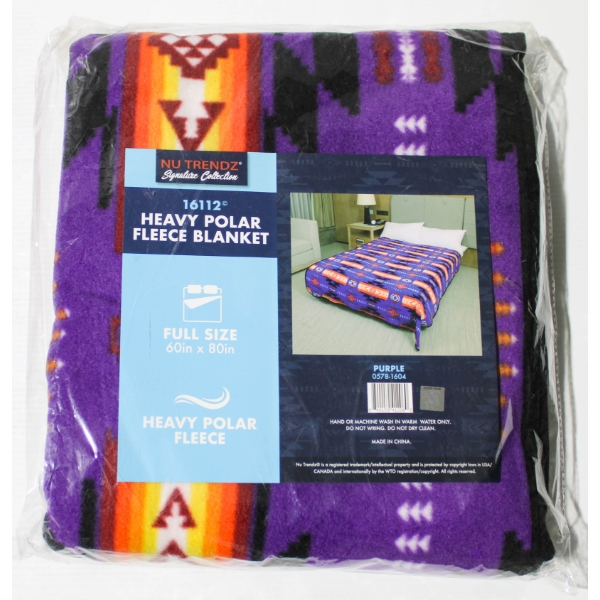 NEW NU TRENDZ 16112 POLAR FLEECE BLANKET - PURPLE