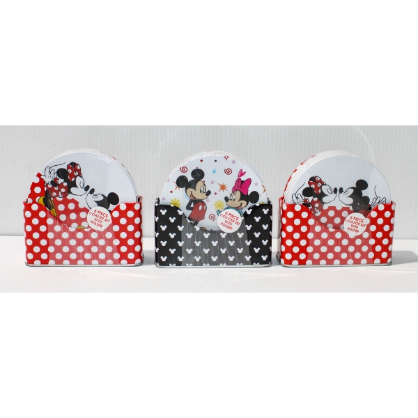 3 X 6PC NEW DISNEY MICKEY & FRIENDS COASTER SET W/ HOLDER