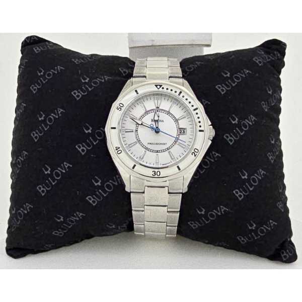 BULOVA PRECISIONIST SILVER TONE MENS WATCH