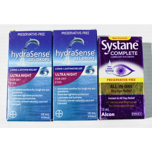 DRY EYE RELIEF - HYDRASENSE GEL DROPS & SYSTANE COMPLETE