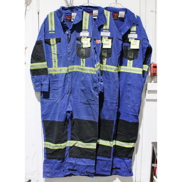 3 CLEANED USED FIRE RETARDANT COVERALLS 50R