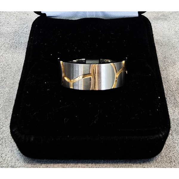 NEW 2 TONE TITANIUM MEN'S RING - SIZE 10