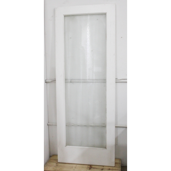 ONE UNPAINTED FRENCH DOOR W/ GLASS CENTER