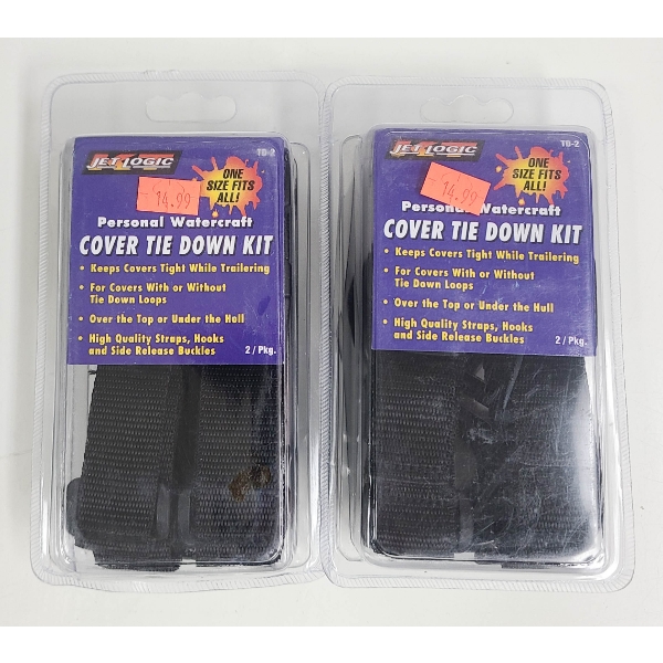 2 NEW JET LOGIC COVER TIE DOWNS ONE SIZE 2 PACK