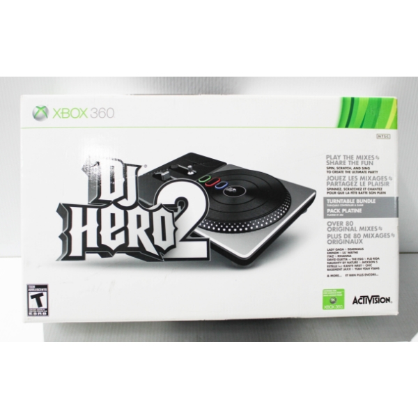 NEW XBOX 360 DJ HERO 2 VIDEO GAME TURNTABLE BUNDLE