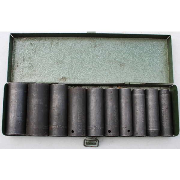 10PC 6 POINT AIR IMPACT DEEP SOCKET SET W/ CASE