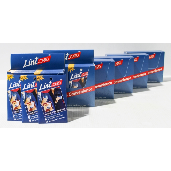 144 X 6 LINT REMOVER CARDS W/ HANDY CASE