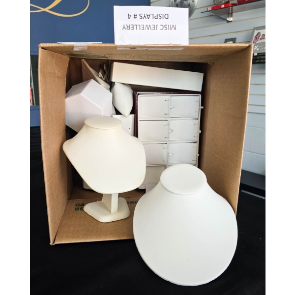 BOX OF ASSORT. JEWELRY DISPLAYS