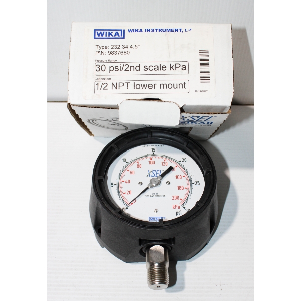 NEW WIKA 30PSI / 2ND SCALE KPA 1/2 NPT PRESSURE GAUGE