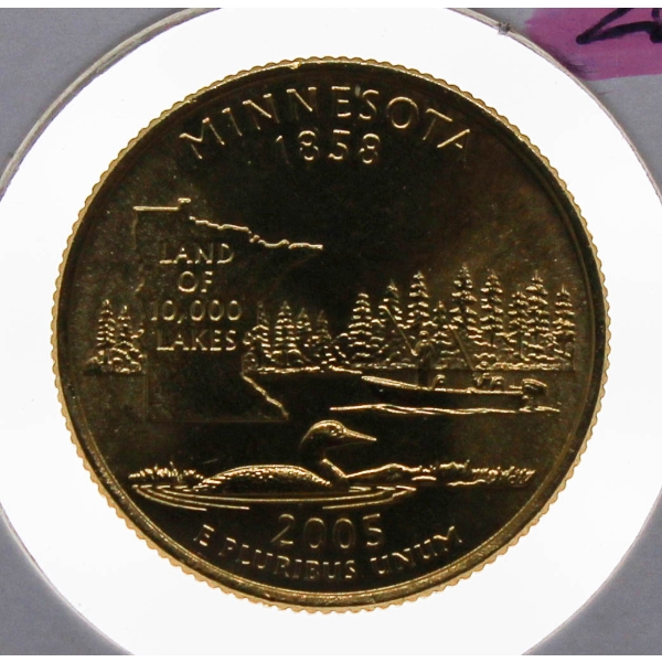 1858-2005 PROOF USA MINNESOTA 25 CENT COIN