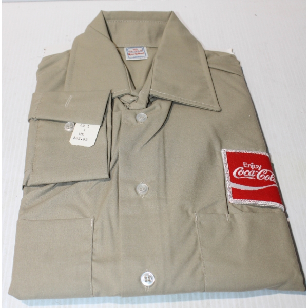 VINTAGE NEW COCA COLA UNIFORM LONG SLEEVE SHIRT M 